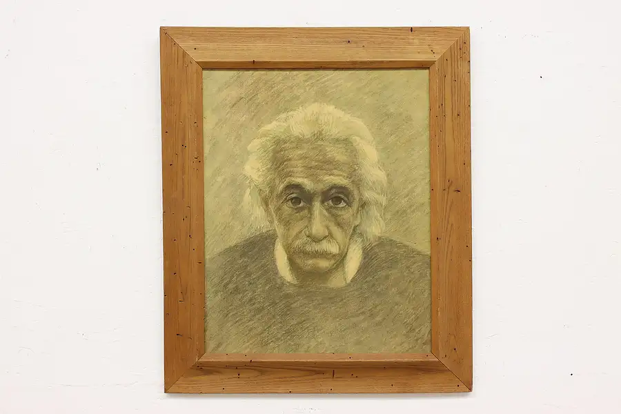 Main image of Framed Vintage Einstein Portrait Print, Bromberg 25.5"