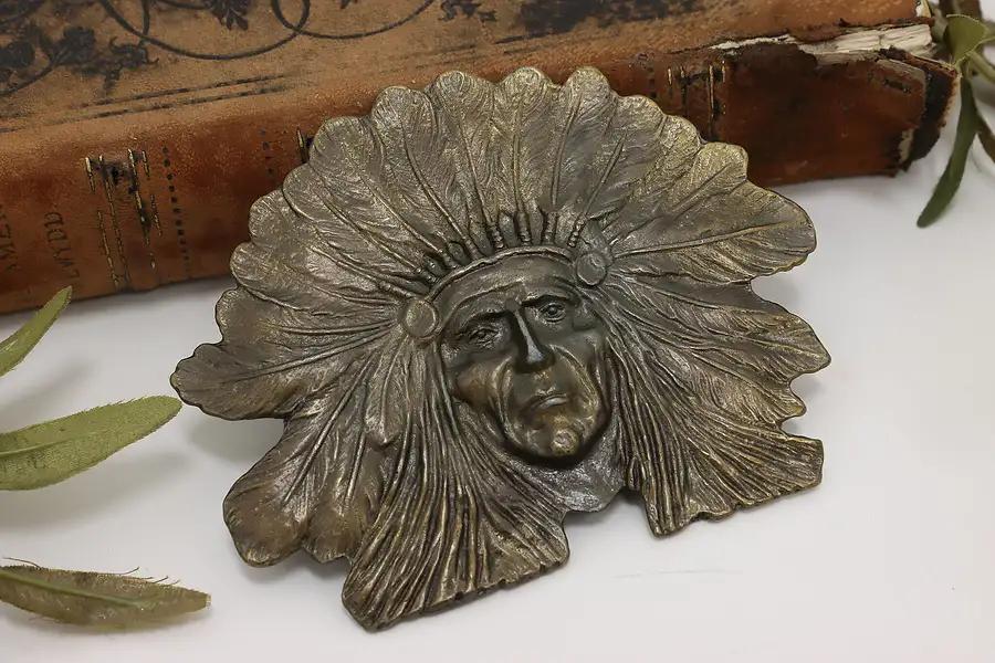 Main image of Chief Sitting Bull Vintage Brass Plated Belt Buckle