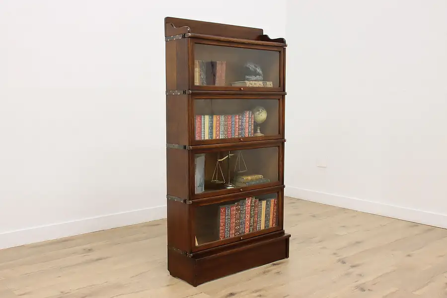 Main image of Craftsman Antique Stacking Oak Display or Bookcase, Globe