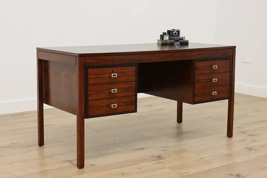 Main image of Midcentury Modern Vintage Rosewood Office or Teacher Desk