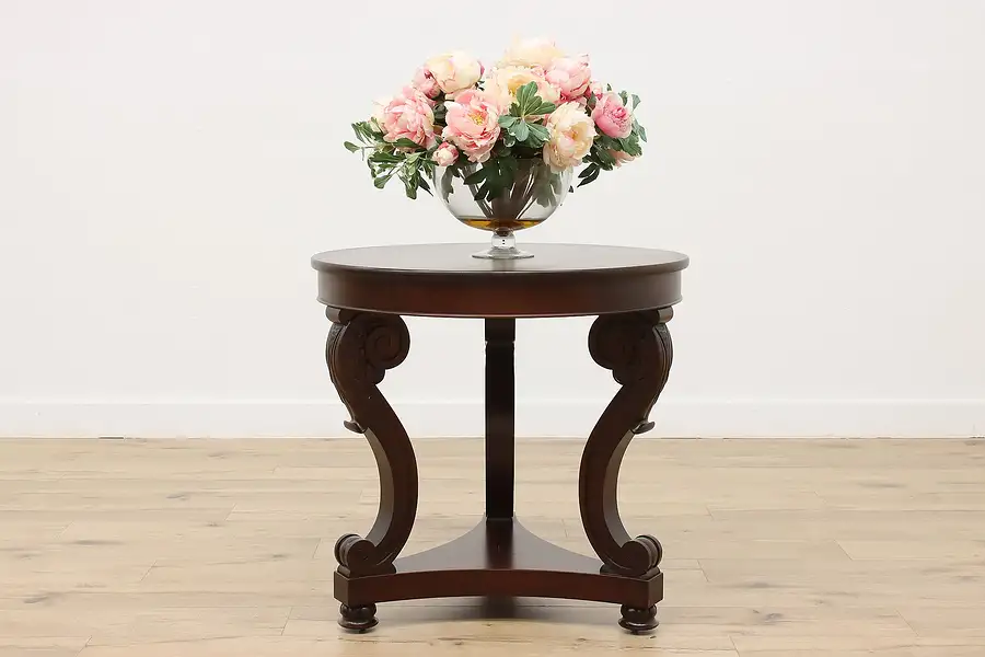 Main image of Empire Design Antique Mahogany Parlor or Entry Table, Tobey
