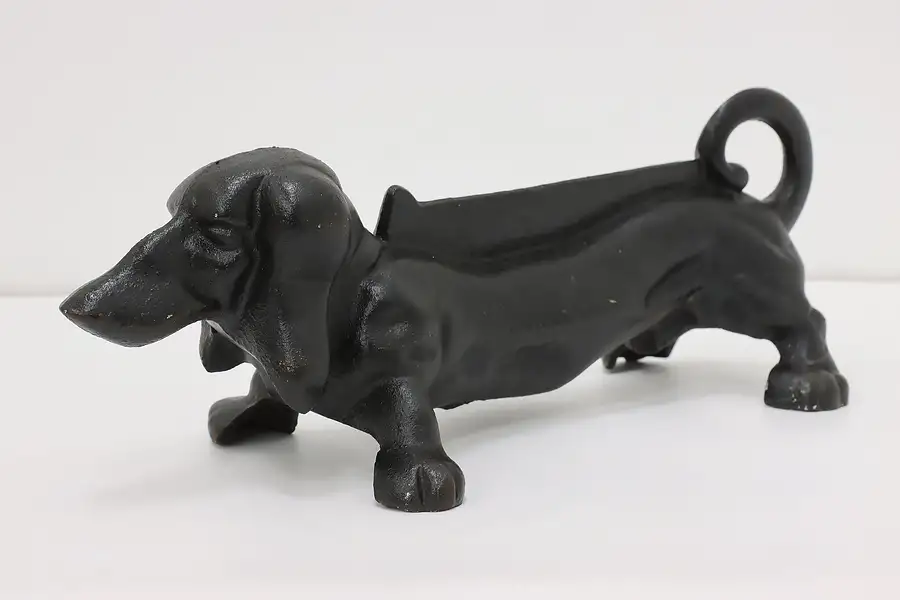 Main image of Farmhouse Antique Cast Iron Dachshund Door Stop & Scraper