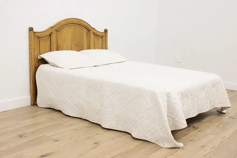 Main image of Country French Vintage Carved Birch Queen Size Headboard