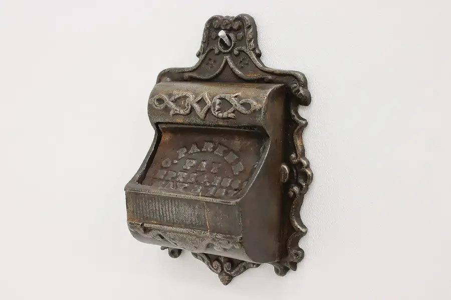 Main image of Victorian Antique 1870 Cast Iron Wall Match Holder Parker