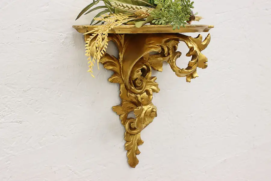 Main image of Italian Renaissance Antique Carved Gilt Bracket Wall Shelf