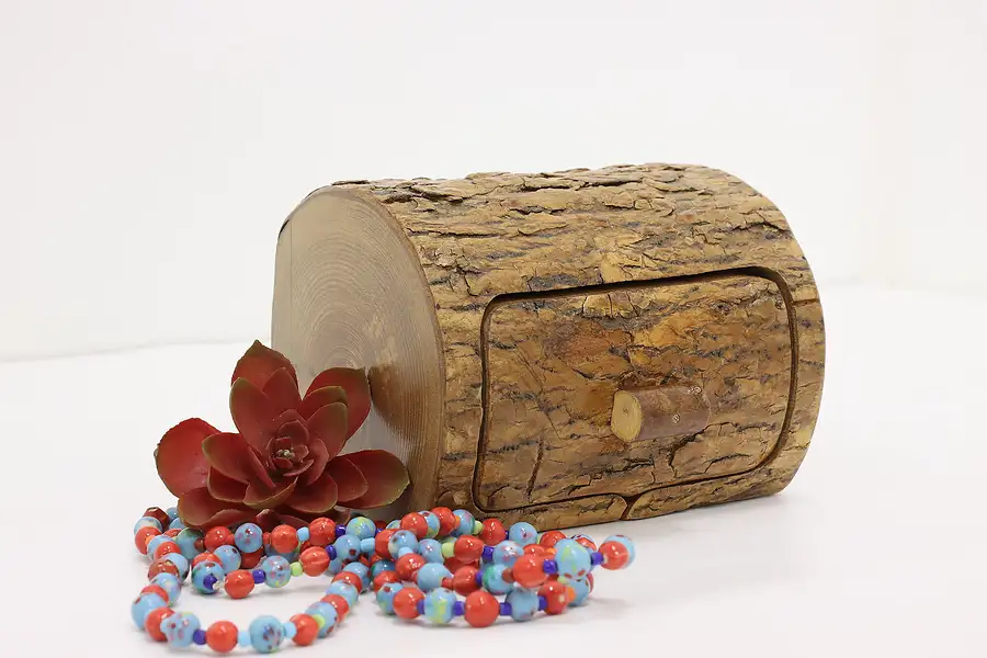 Main image of Farmhouse Vintage Ash Branch Jewelry or Keepsake Box, Signed