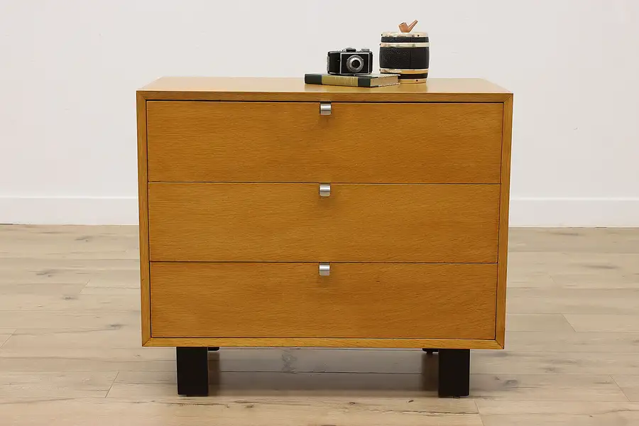 Main image of Midcentury Modern Vintage Oak Chest or Nightstand, Miller
