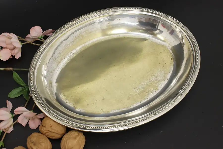 Main image of Traditional Vintage Oval Silverplate Serving Dish or Bowl
