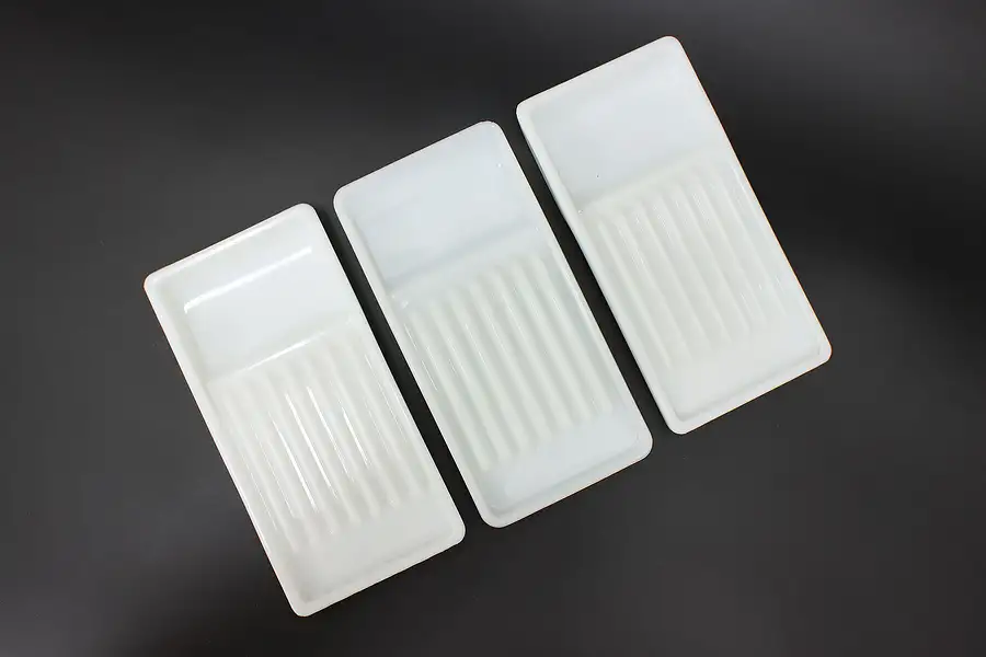Main image of Set of 3 Antique Milk Glass Dental Artist Trays, Two Rivers