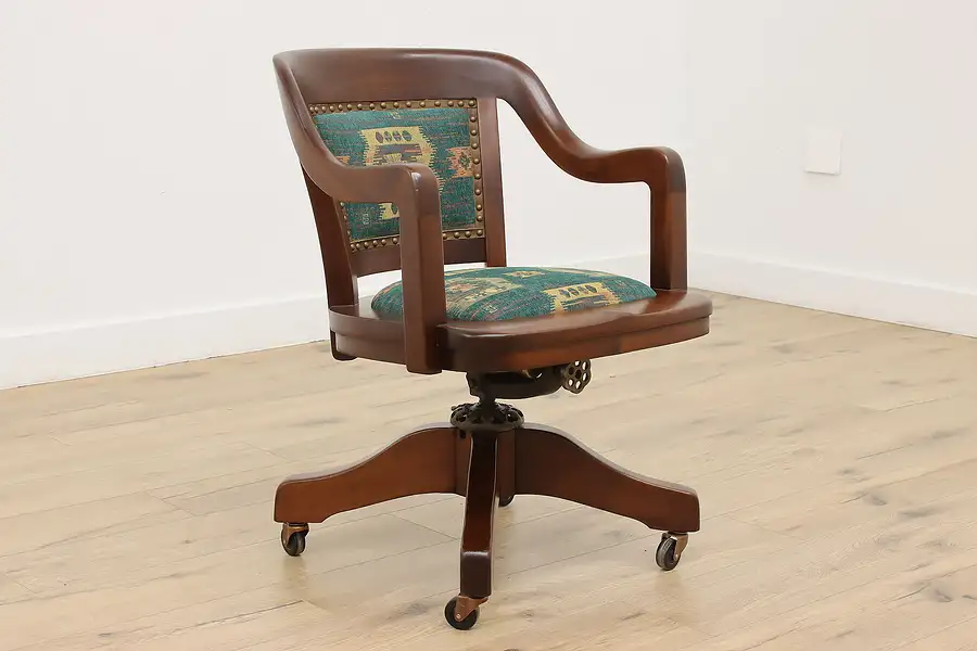 Main image of Traditional Antique Mahogany Swivel Desk Chair, Milwaukee