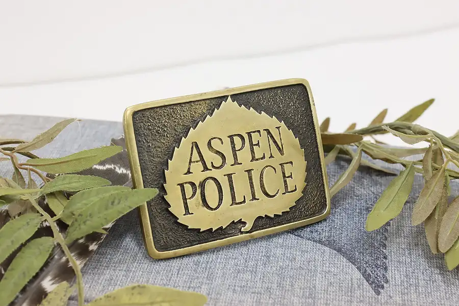 Main image of Aspen Police Vintage Solid Brass Belt Buckle, BTS