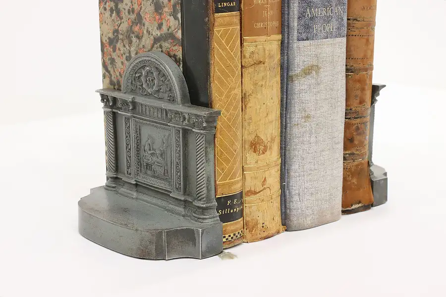Main image of Pair of Classical Vintage Cast Iron Library Office Bookends