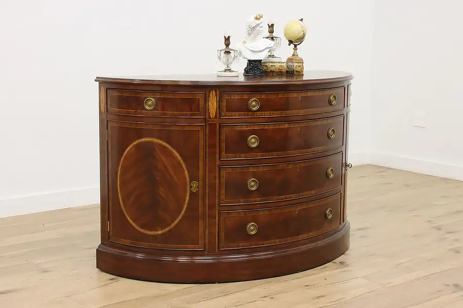 Main image of Henredon Georgian Design Mahogany Demilune Buffet Console