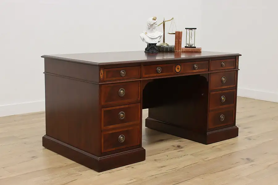 Main image of Hekman Vintage Mahogany Marquetry Office or Library Desk