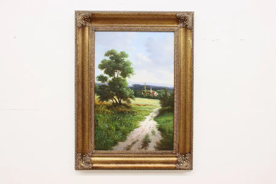 Main image of Countryside Village Vintage Original Painting Humphrey 47.5"