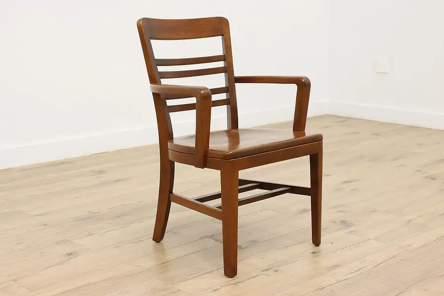 Main image of Midcentury Modern Vintage Walnut Office Desk Chair, Marble