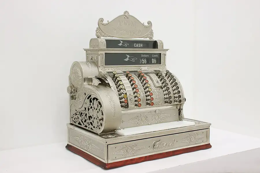 Main image of Victorian Antique Nickel Candy Store Cash Register National