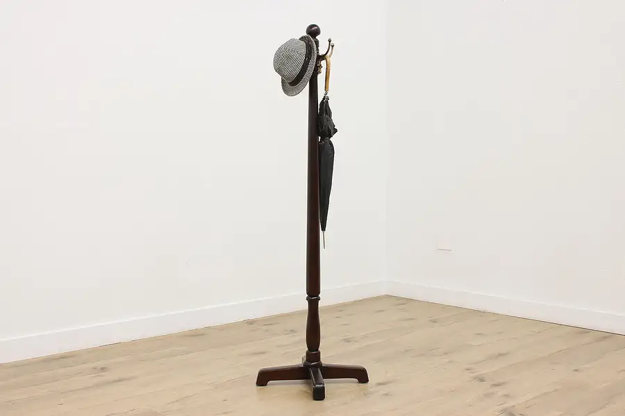 Main image of Traditional Antique Mahogany Hall Stand, Coat & Hat Tree