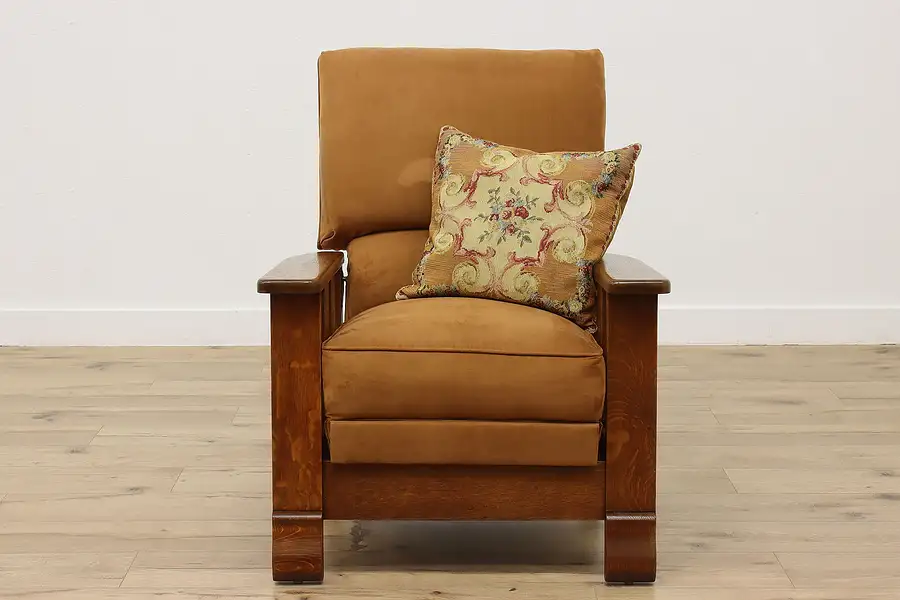 Main image of Arts & Crafts Antique Oak Morris Recliner Chair Kelly
