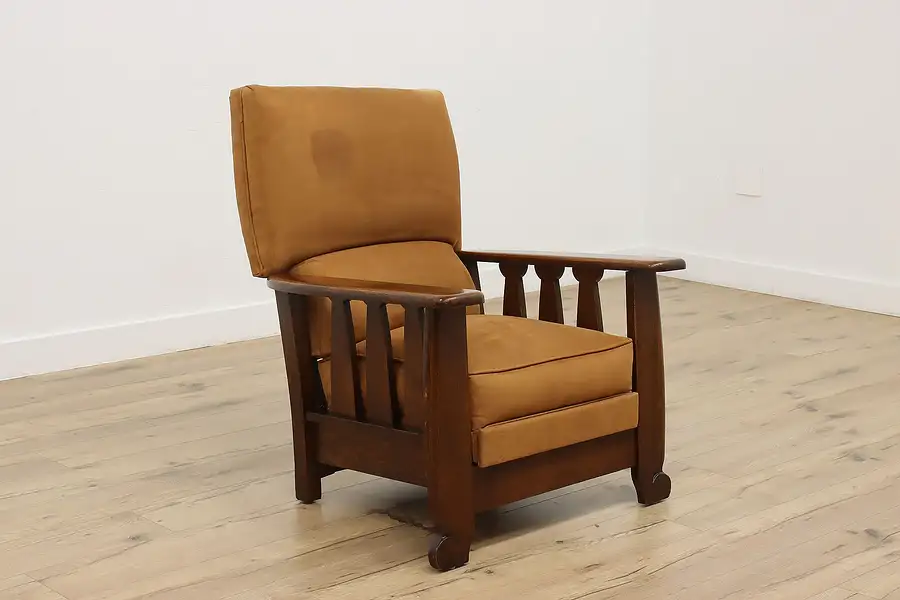 Main image of Arts & Crafts Antique Oak Recliner Morris Chair Kelly