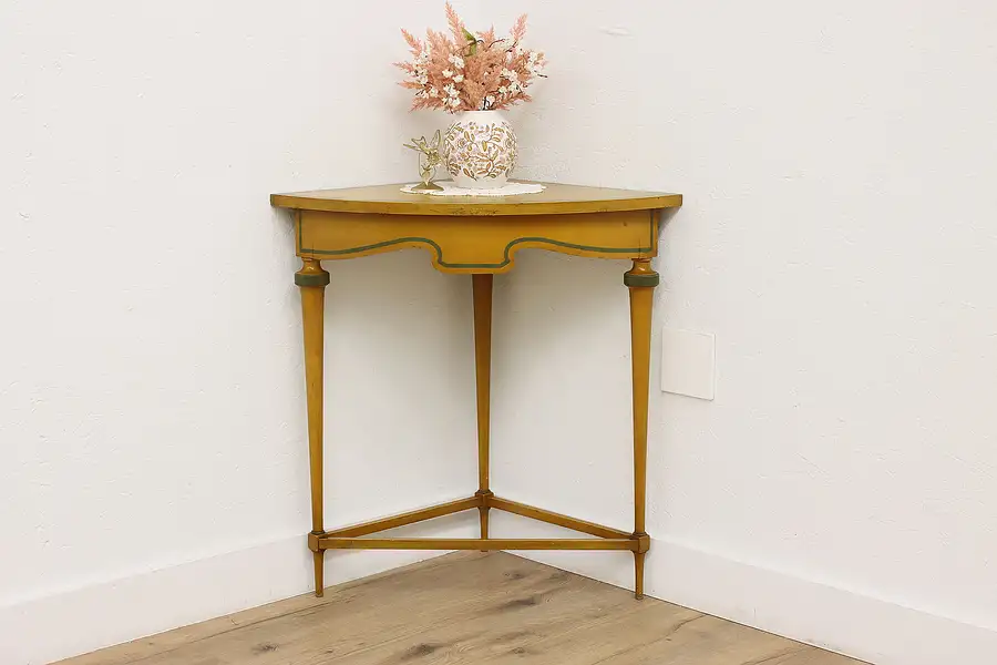 Main image of Farmhouse Vintage Hand Painted Corner Table