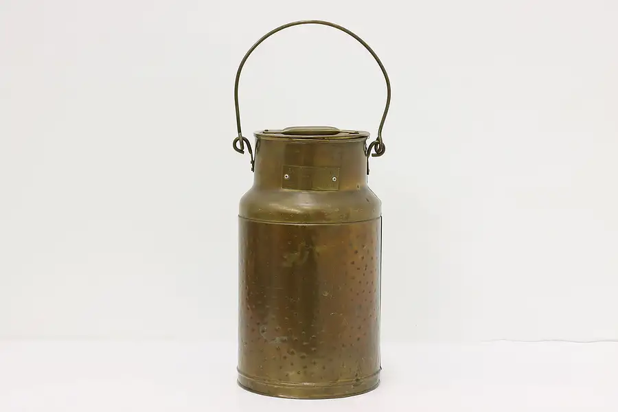 Main image of Dutch Antique Hammered Brass 25th Jubilee Milk Can
