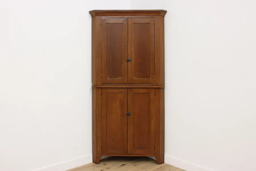 Main image of Farmhouse Antique Kitchen Corner Cupboard or Pantry Cabinet