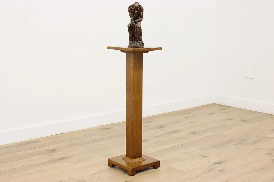 Main image of Arts & Crafts Mission Oak Antique Plant Sculpture Pedestal