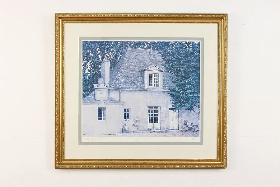 Main image of European Gatehouse Vintage Etching Print, Caldwell 32.5"