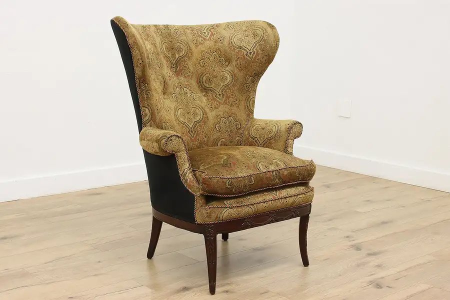 Main image of Georgian Vintage Birch Upholstered Fan Back Chair
