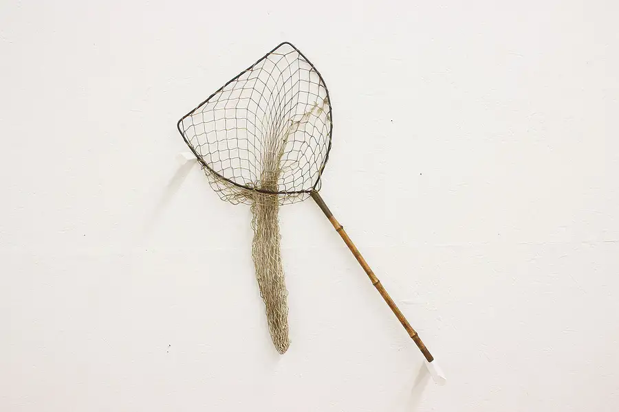 Main image of Asian Vintage Farmhouse Bamboo Handle Fishing Net