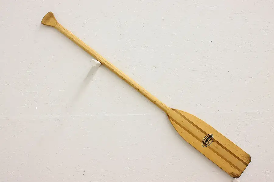 Main image of Farmhouse Vintage Mahogany & Poplar Boat Oar Paddle, Feather