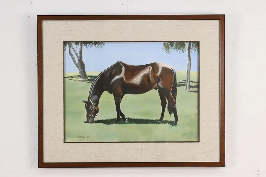 Main image of Race Horse Vintage Original Acrylic Painting Hannaman 27.5