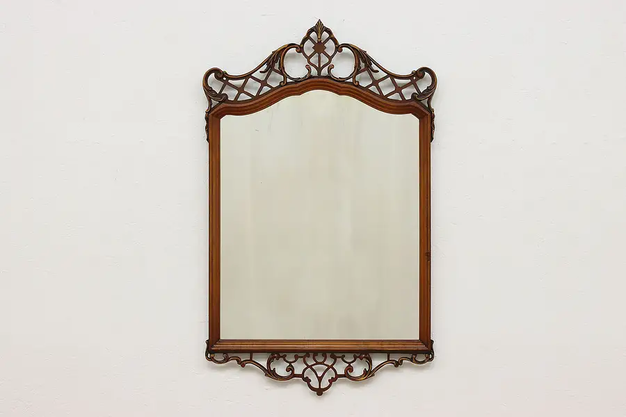 Main image of Georgian Vintage Carved Mahogany Framed Mirror
