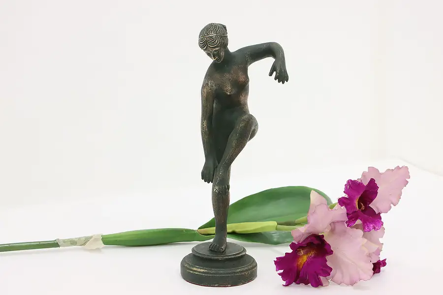 Main image of Art Deco Vintage Bronze Statue Nude Dancer Sculpture