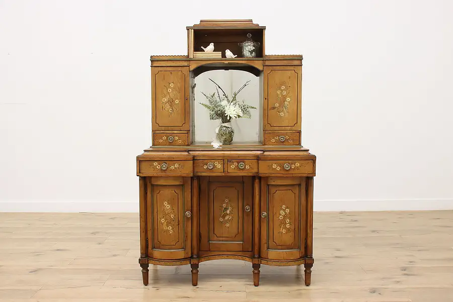 Main image of French Antique Painted Pine Vanity, Display or Bar Cabinet