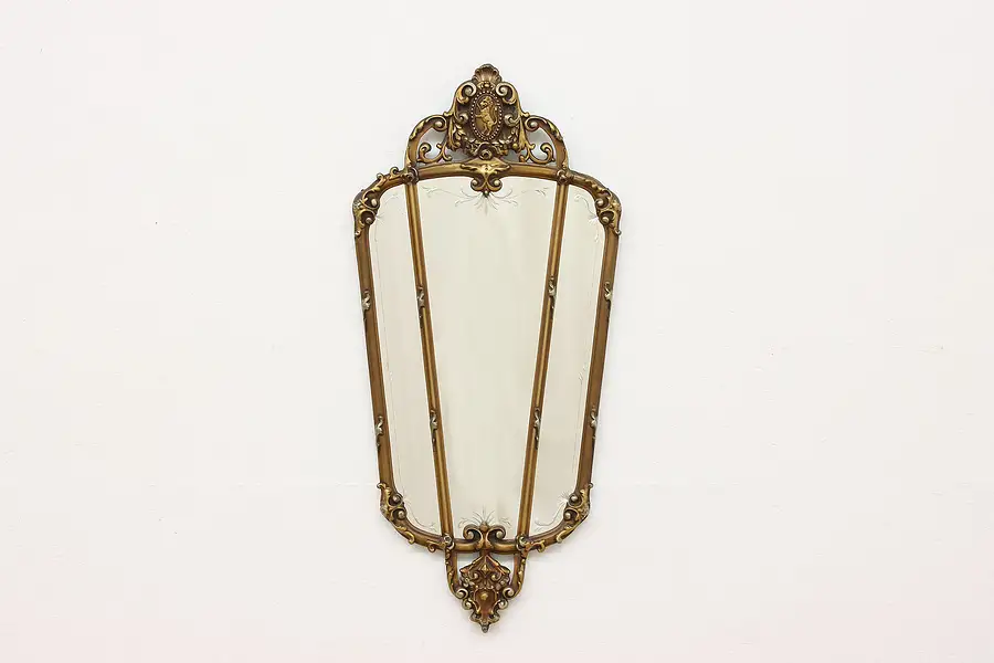 Main image of Lion Crest Antique Carved Frame Mirror