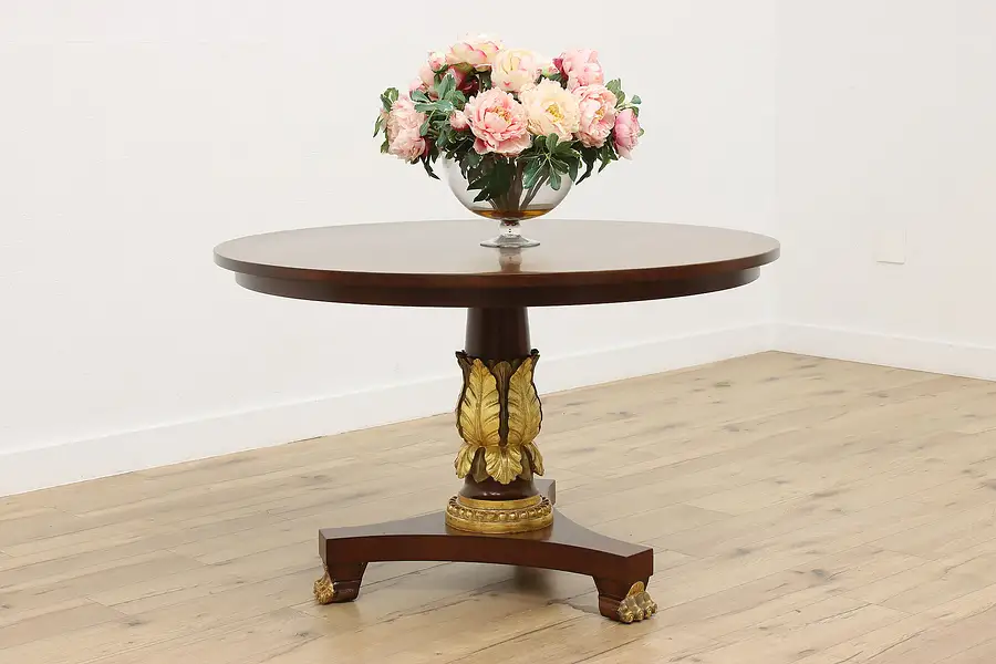 Main image of Classical Carved Mahogany & Gold Center or Entry Table