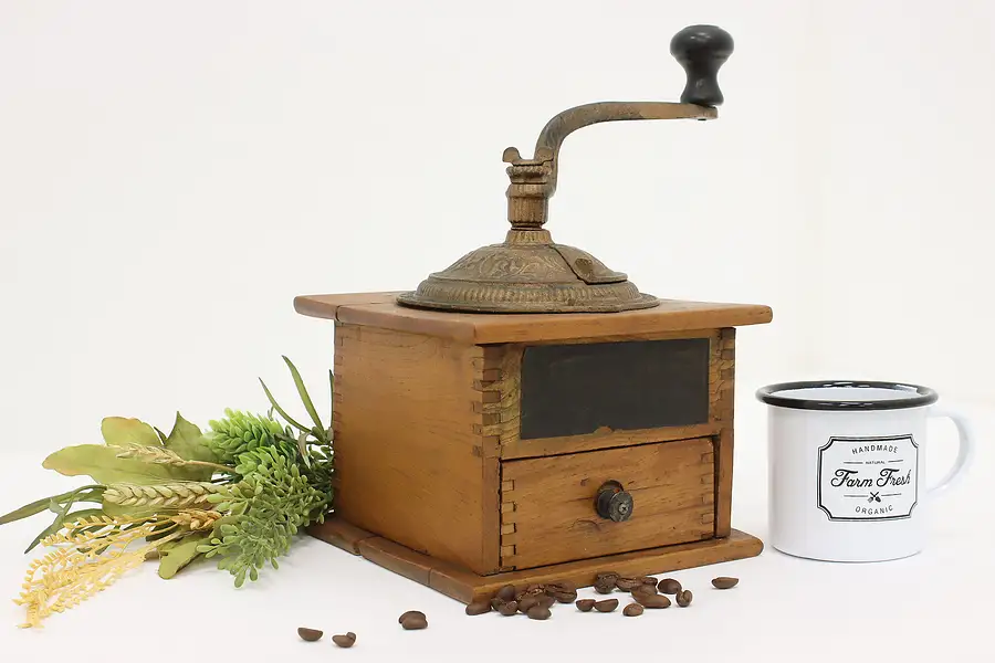 Main image of Farmhouse Antique Ash & Iron Coffee Mill Grinder, Imperial