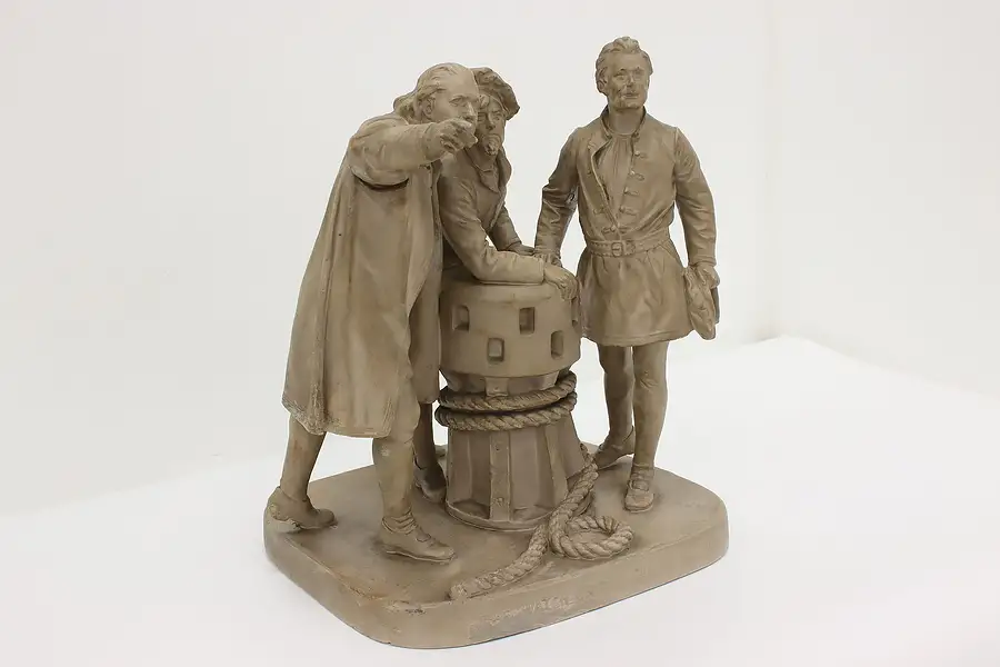 Main image of Victorian Antique Statue Columbus & Crew Sculpture, Rogers