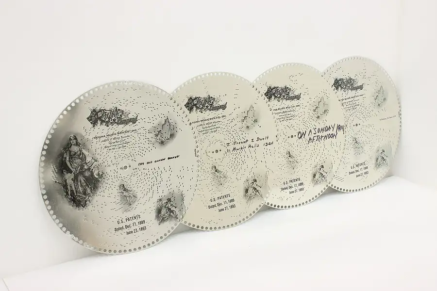 Main image of Set of 4 Vintage Regina Music Box 15.5" Discs "La Paloma"