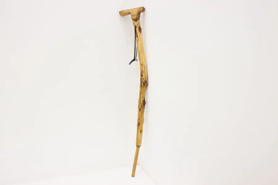Main image of Farmhouse Vintage Birch Walking Stick or Cane w/ Bell, MS