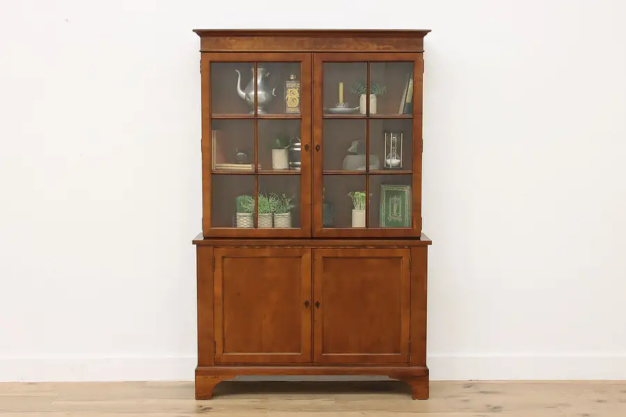Main image of Traditional Vintage Cherry Bookcase China or Bar Cabinet
