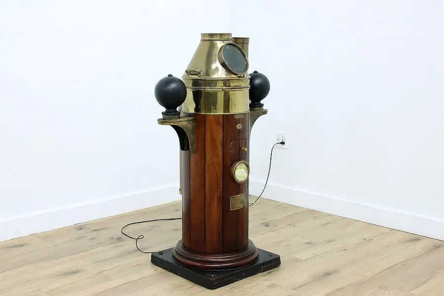 Main image of Nautical Salvage Vintage Ship Binnacle Compass, Kelvin