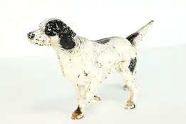 Victorian Farmhouse Antique Iron Painted English Setter Dog Door Stop #39932