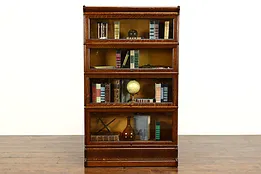 Arts & Crafts Antique Oak 4 Stack Office or Lawyer Bookcase, Macey #39935