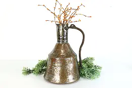 Farmhouse Vintage Copper Jug or Water Pitcher with Iron Handle #39401
