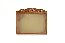 Chinese Vintage Carved Teak Wall Hanging Mirror #39431