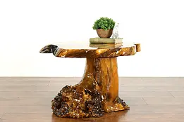Freeform Live Edge Lamp, Chairside or End Table, Tree Trunk & Burl  #39937