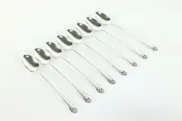 Set of 8 Victorian Antique Silverplate Ice Tea Spoons, Holmes & Edwards #39957